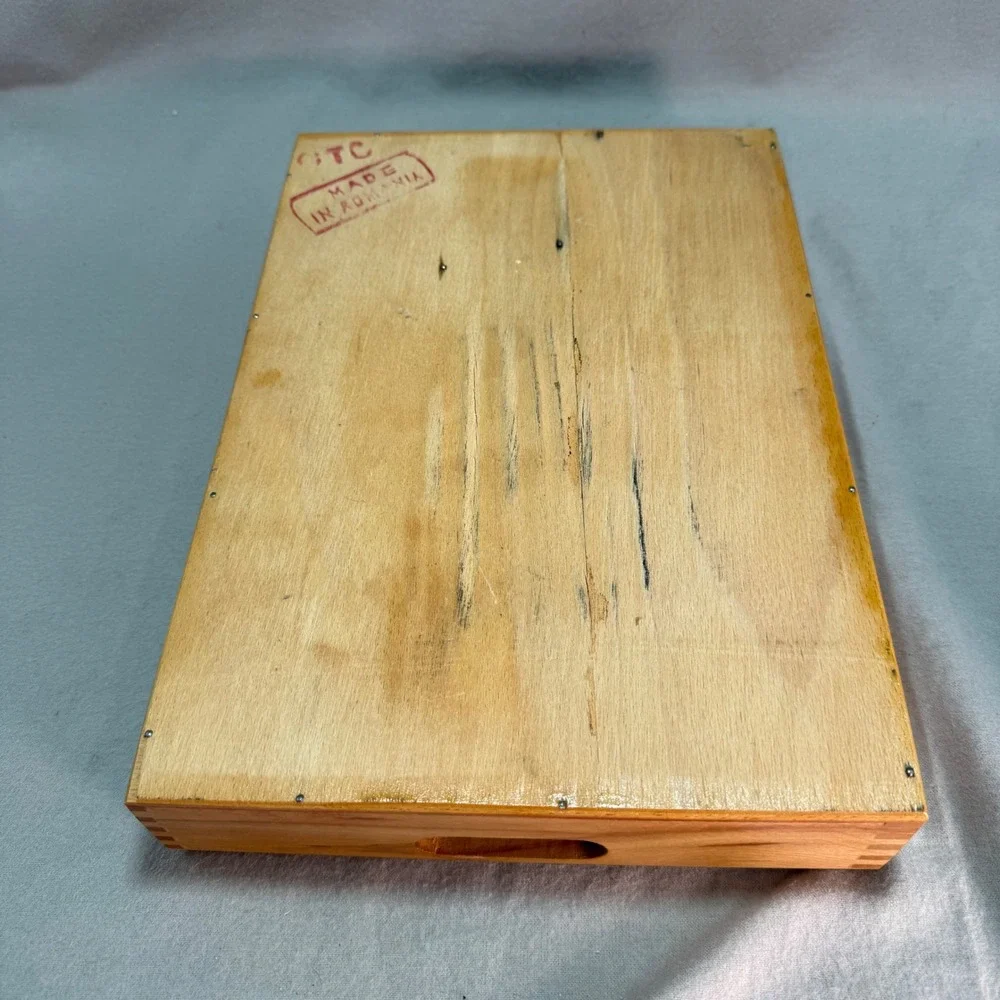 Vintage Wood Cutlery Divided Tray Organizer Silverware Drawer Romania Dovetail